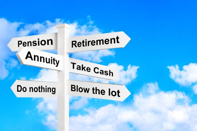 Retirement annuity sign post