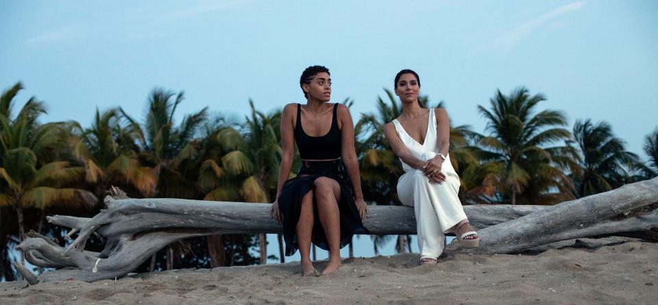 Elena Roarke (Roselyn Sanchez), right, takes such a deep interest in Ruby (Kiara Barnes) that she offers to extend her stay on "Fantasy Island."