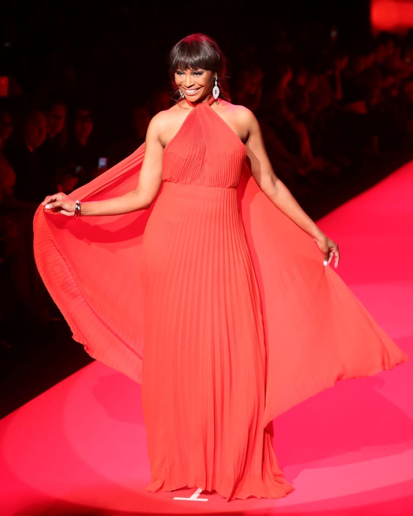 NEW YORK, NY – FEBRUARY 12: TV personality Cynthia Bailey walks the runway during the Go Red For Women fall 2015 fashion show on February 12, 2015 in New York City. (Photo by Taylor Hill/FilmMagic)