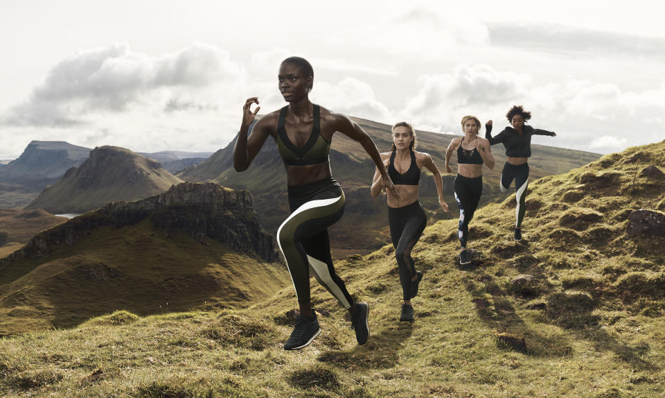 Models show off activewear from H&M Conscious Sport Collection. (Photo: courtesy of H&M)