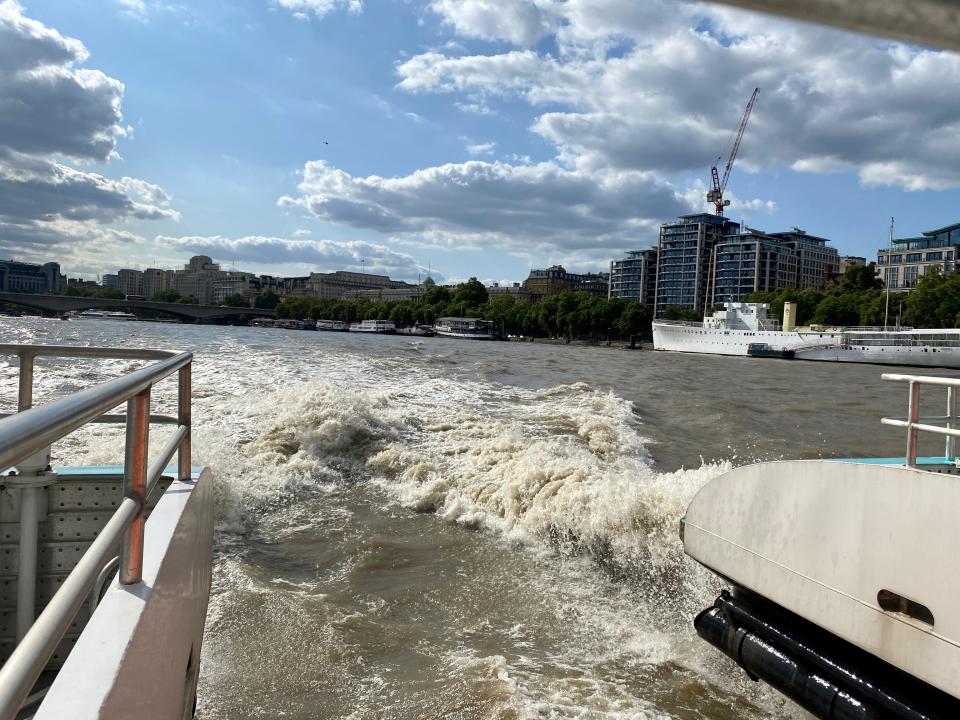 View of the river from seats at the back of the boat