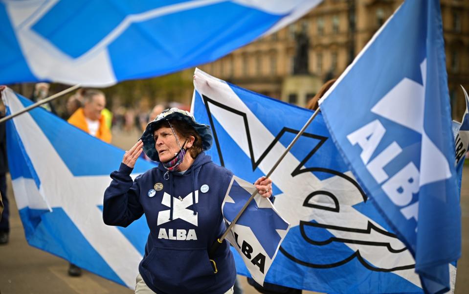 Scottish independence supporters gathered in Glasgow in May - Getty Images Europe 