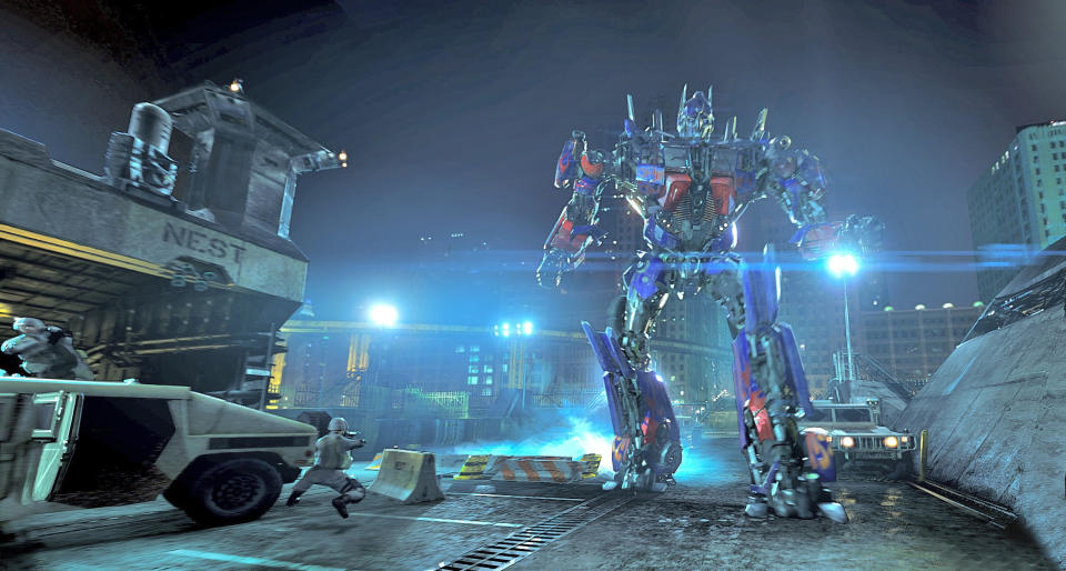 In this undated image released by Universal Studios Hollywood, the character Optimus Prime are displayed during the "Transformers the Ride: 3D," attraction at Universal Studios Hollywood in Los Angeles. Debuting May 25 at Universal Studios Hollywood, the ride, based on the film franchise, offers motion-simulator vehicles and 3D high definition video. (AP Photo/Universal Studios Hollywood)