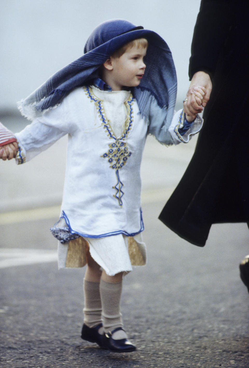 <p>Dressed as a shepherd for his school's Christmas play in London.</p>