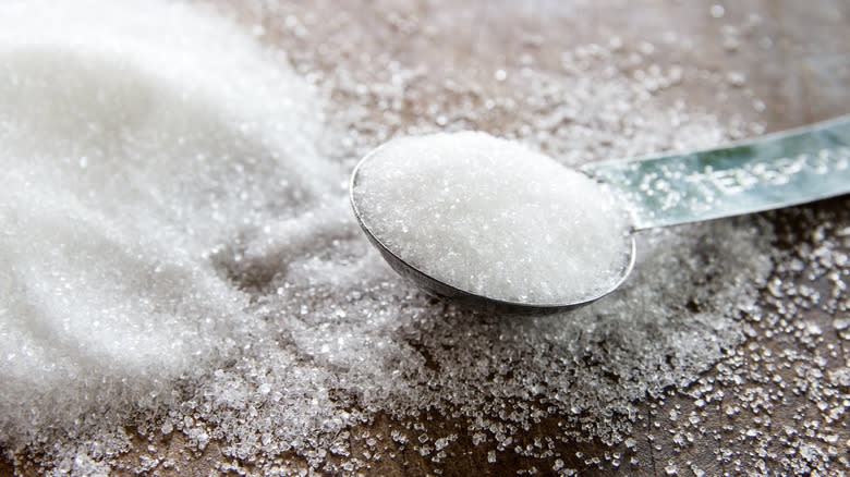granulated sugar with spoon