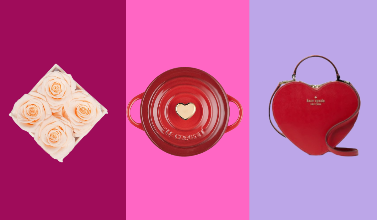 Forever Roses, Le Creuset bakeware, Kate Spade heart purse