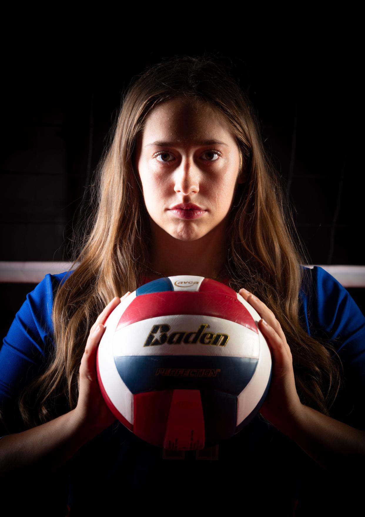 Eva Hurrle from Roncalli High School is photographed for the 2024 IndyStar Girls Volleyball Super Team on Tuesday, August. 6, 2024, at The Academy Volleyball Club in Indianapolis.