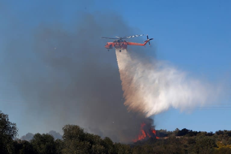 Bei neuen Waldbränden in Griechenland ist nach Angaben der Feuerwehr mindestens ein Mensch ums Leben gekommen. Der 55-jährige Mann aus dem Dorf Myrtia auf der Peloponnes-Halbinsel hatte offenbar bei Löscharbeiten geholfen. (Sotiris DIMITROPOULOS)