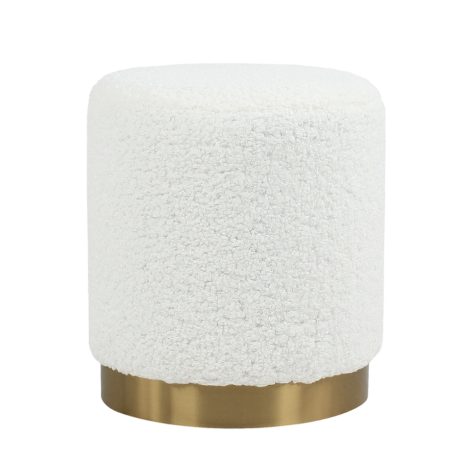 White Angel Boucle Ottoman.