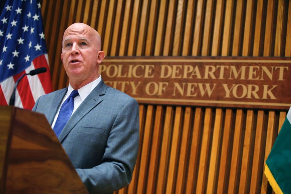 <div class="inline-image__caption"><p>New York Police Department Commissioner James P. O’Neill speaks at a news conference at police headquarters in New York, Aug. 19, 2019.</p></div> <div class="inline-image__credit">Reuters</div>