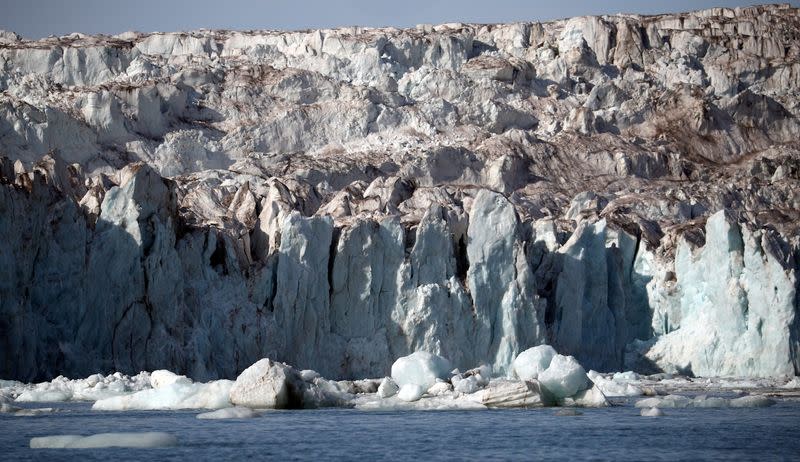 FILE PHOTO: The Wahlenberg Glacier is seen in Oscar II land at Spitsbergen in Svalbard