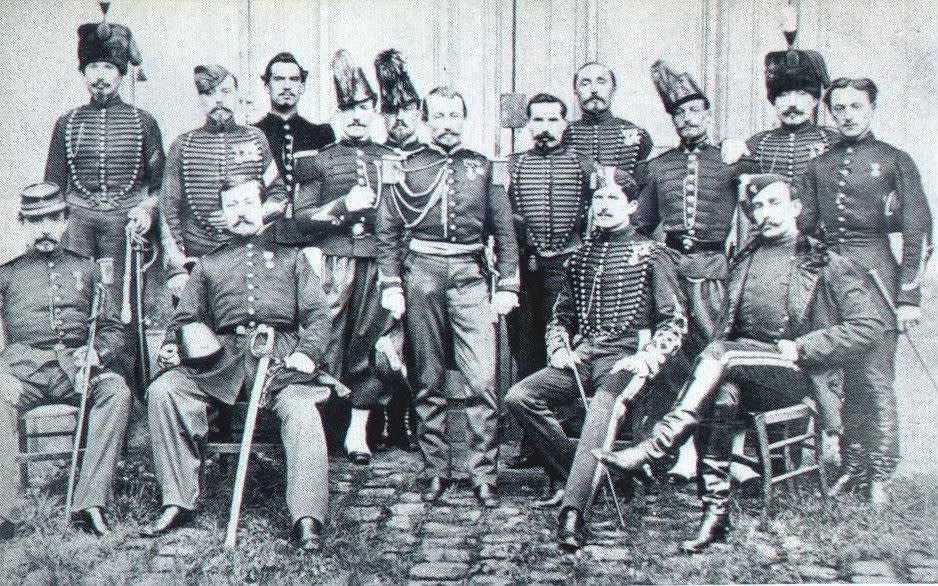 The French military mission to Japan in 1868; Jules Brunet is seated second from right - CC