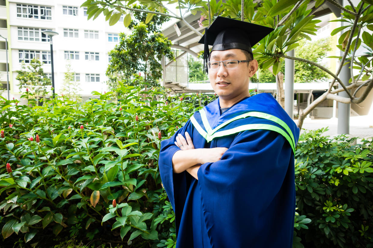 Sunny Swee, 37, who has been jailed three times, will graduate from Nanyang Technological University at the end of July. PHOTO: NTU