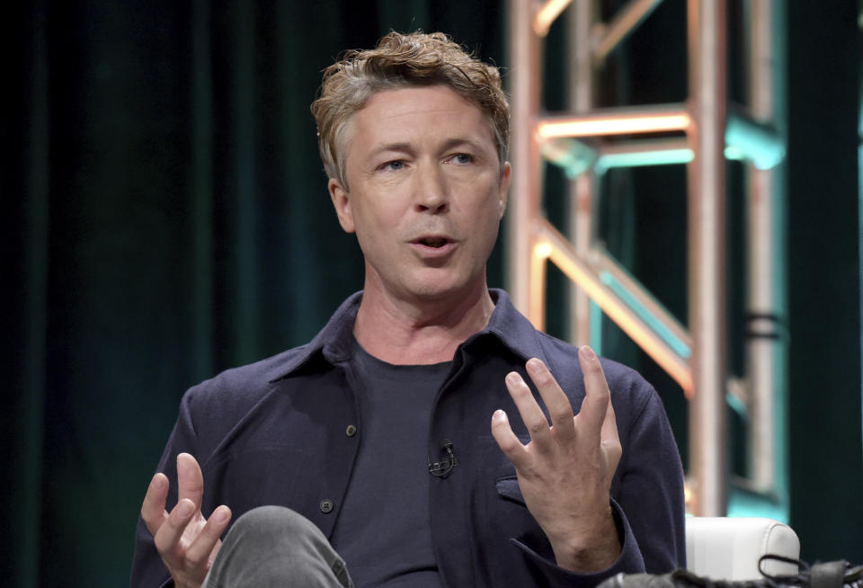 Aidan Gillen participates in History’s “Project Blue Book” panel (Photo by Richard Shotwell/Invision/AP)