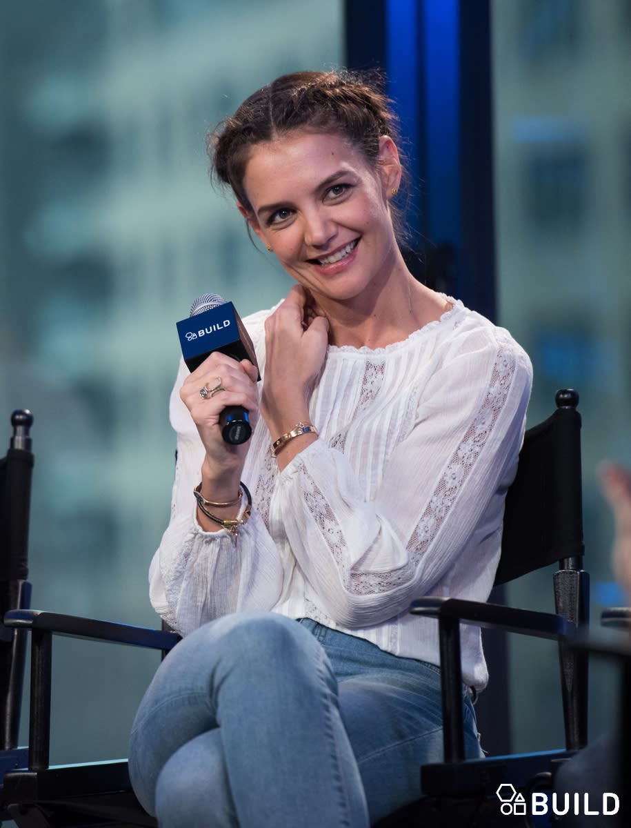 Katie Holmes, Luke Kirby, Jeremy Alter and Paul Dalio visit AOL Hq for Build on February 8, 2016 in New York. Photos by Noam Galai