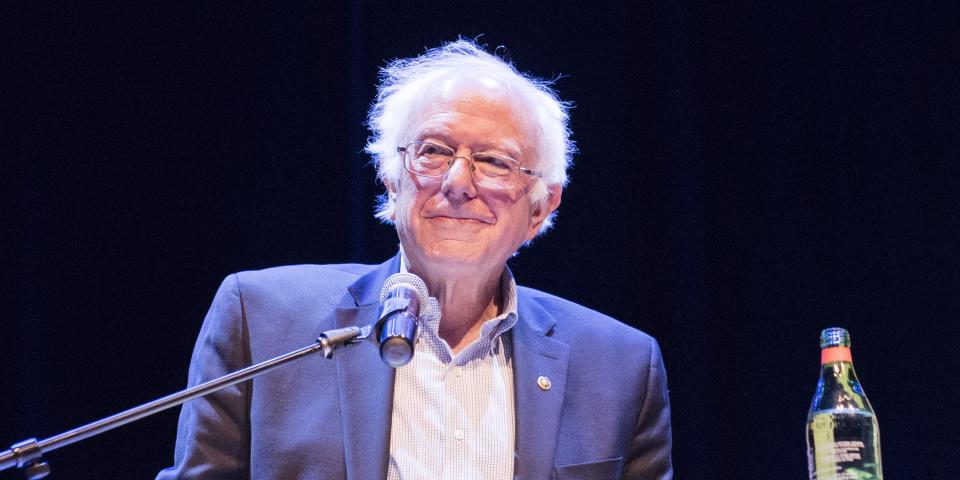 Bernie Sanders smirks