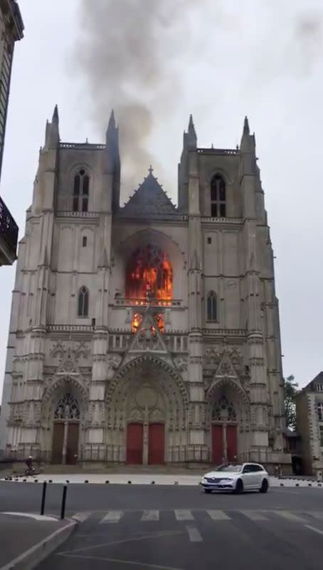 Fire at the Cathedral of Saint Pierre and Saint Paul in Nantes