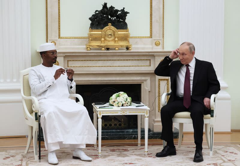 Russia's President Vladimir Putin meets with Chad's interim President Mahamat Idriss Deby in Moscow