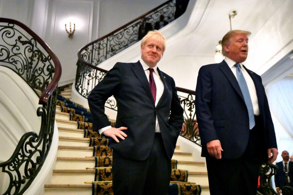Boris Johnson said trade talks with the US would be 