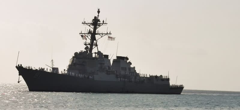 U.S. navy vessel docks in Sudan