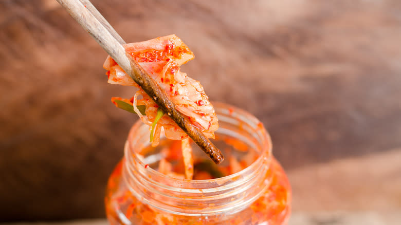 Kimchi cabbage from jar