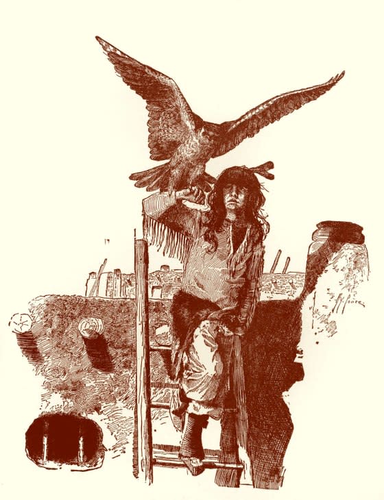 A Pueblo boy with an eagle. <span class="copyright">Culture Club/Getty Images</span>