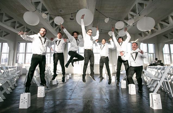 While her husband and the groomsmen wore tuxedo hoodies. Photo: Victoria Kait/Circumpunct Studios/Audrey Moore