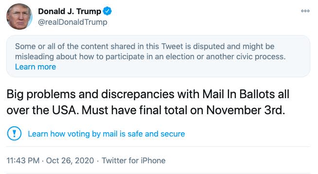 Trump mail-in voting tweet