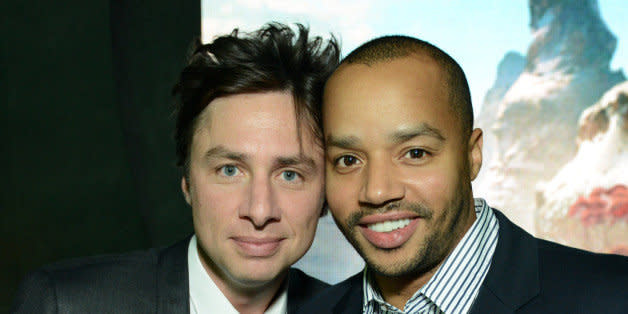 Zach Braff and Donald Faison attend the World Premiere of "Oz The Great and Powerful" after party on Wednesday, Feb. 13, 2013 in Los Angeles. (Photo by Jordan Strauss/Invision/AP) (Photo: )