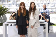 Riley Keough, left and director Gina Gammell pose for photographers at the photo call for the film 'War Pony' at the 75th international film festival, Cannes, southern France, Saturday, May 21, 2022. (Photo by Vianney Le Caer/Invision/AP)