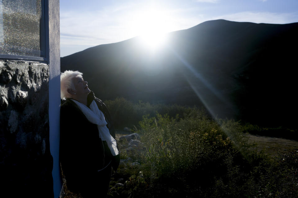 Miryam Dietrich poses for a picture at her home in Capilla del Monte, Cordoba, Argentina, Tuesday, July 18, 2023. In the pope’s homeland of Argentina, Catholics have been renouncing the faith and joining the growing ranks of the religiously unaffiliated. Commonly known as the “nones,” they describe themselves as atheists, agnostics, spiritual but not religious, or simply: “nothing in particular.” (AP Photo/Natacha Pisarenko)