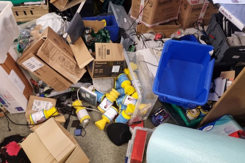 Damage to Teesside Hospice Warehouse after a break-in on Linthorpe Road in Middlesbrough