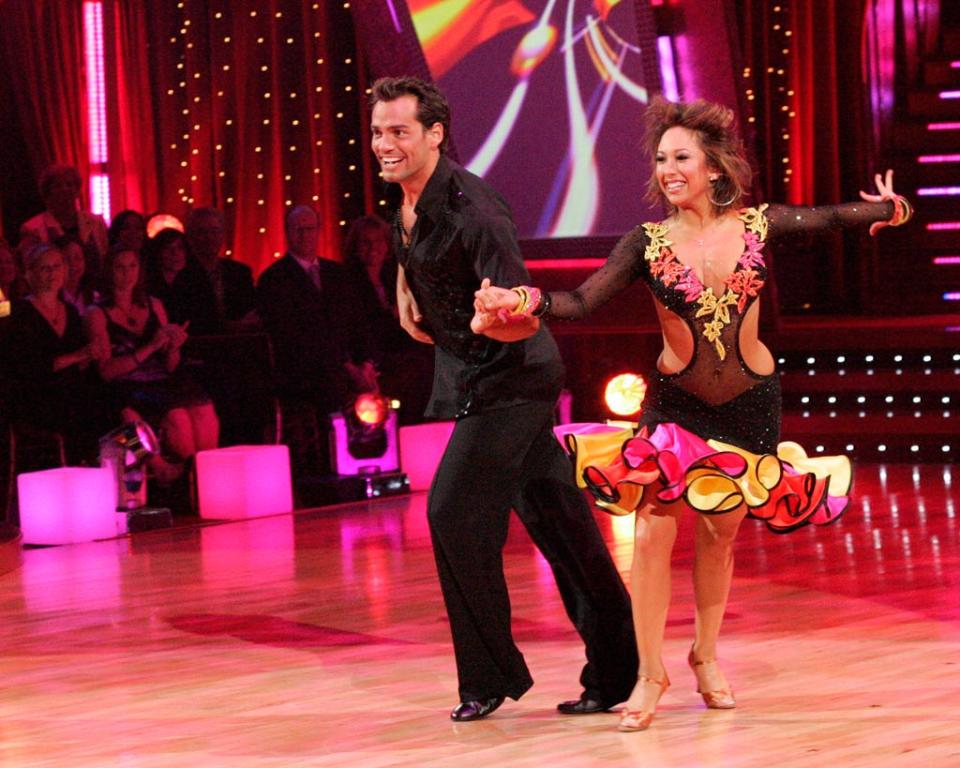 Cristian de la Fuente and Cheryl Burke perform a dance on the sixth season of Dancing with the Stars.