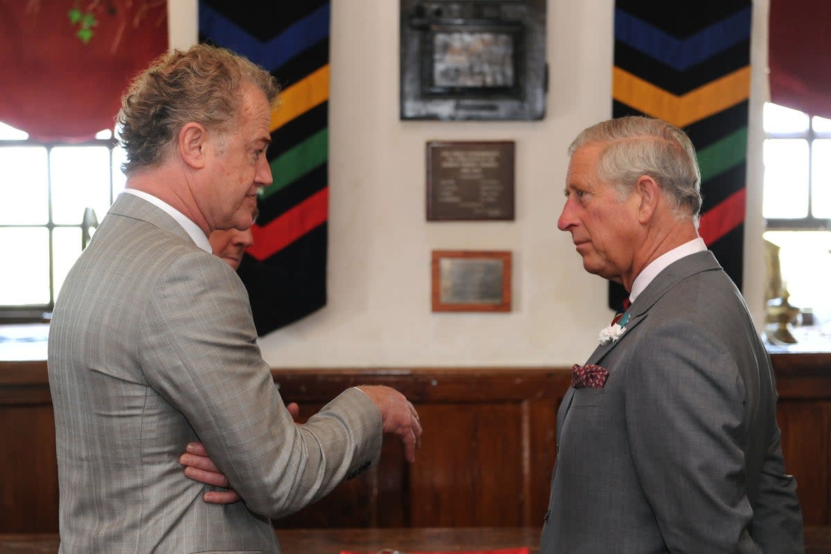 King Charles with actor Owen Teale (Joe Giddens/PA) (PA Archive)