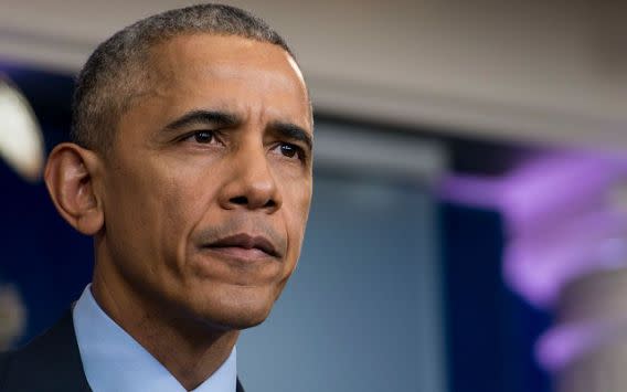 President Obama holds a press conference addressing email hacking and cybersecurity at the White House in December 2016. (Photo: Leigh Vogel/WireImage)