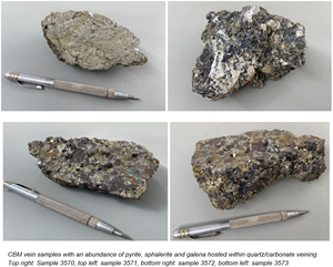 Photos of High-Grade Polymetallic Grab Samples Taken at Olympus