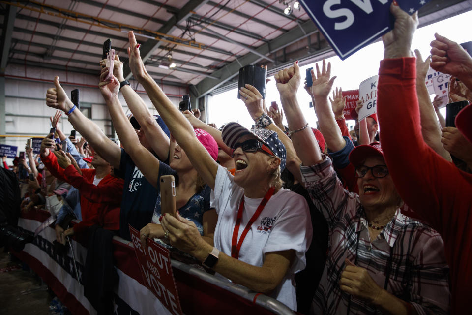 Supporters of President Trump cheer in Macon, Ga. (Photo: Evan Vucci/AP)