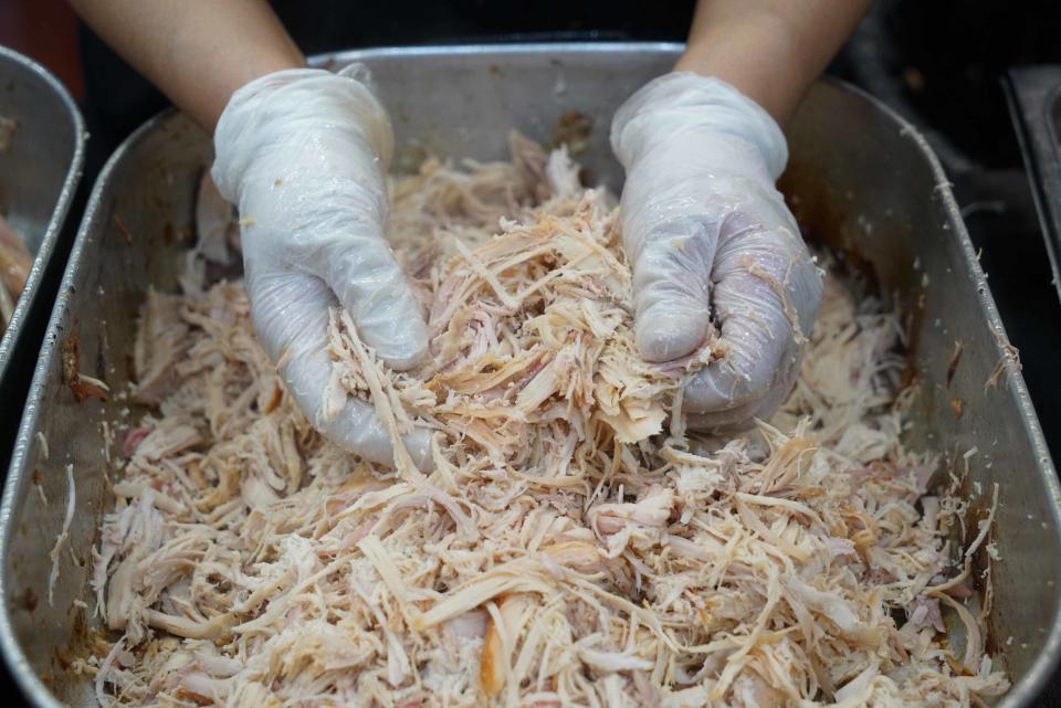 The turkey used for the Capriotti's Bobbie sandwich comes from 25-pound frozen Butterball turkeys, which are cooked overnight at each location for 14 hours and hand-picked by employees the next morning.