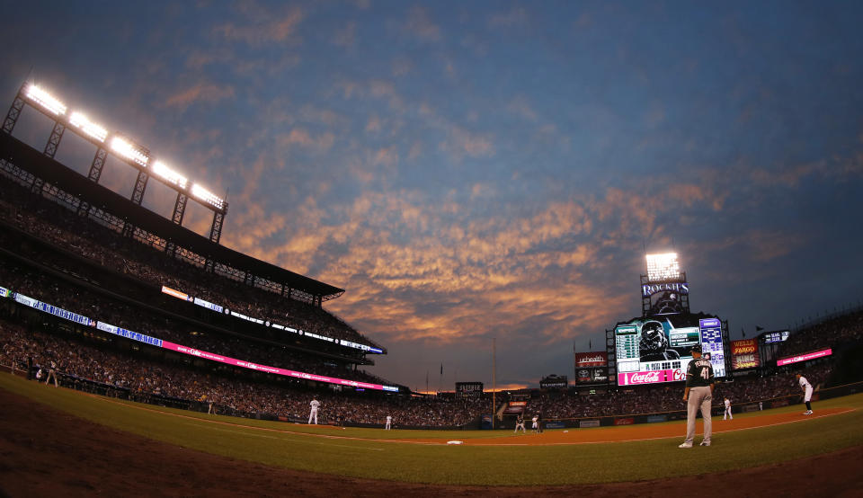 The Rockies may have to install a fan as their organist if a tweet takes off. (AP Photo/David Zalubowski)