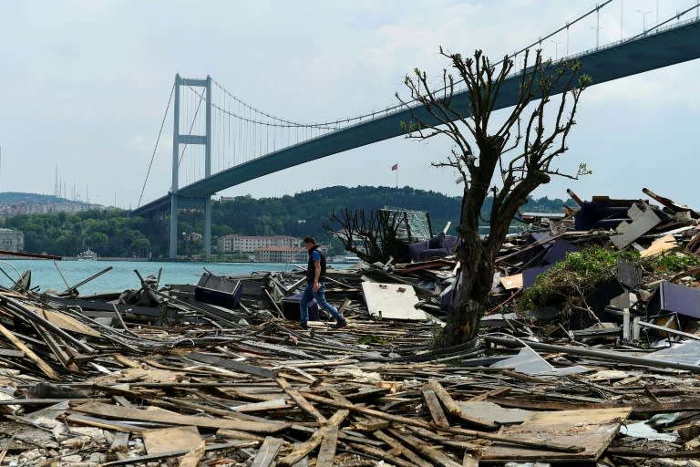 The Reina nightclub in Istanbul is demolished on May 22, 2017, five months after the Islamic State attack that killed 39 people