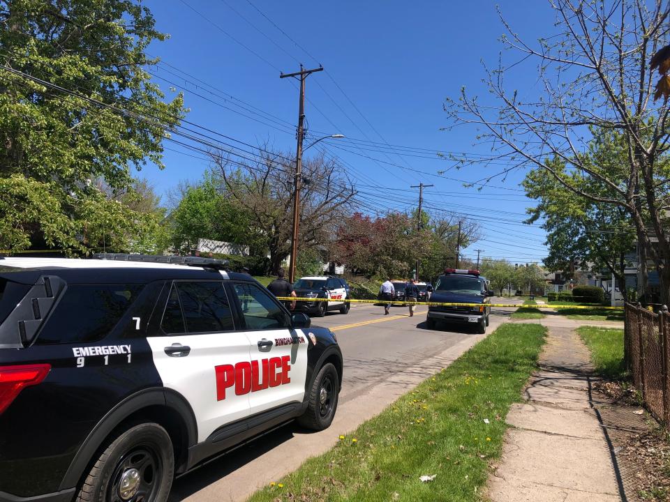 Police blocked off the area between Margaret Street and Cleveland Avenue in Binghamton Tuesday following a fatal shooting at 58 Floral Avenue.