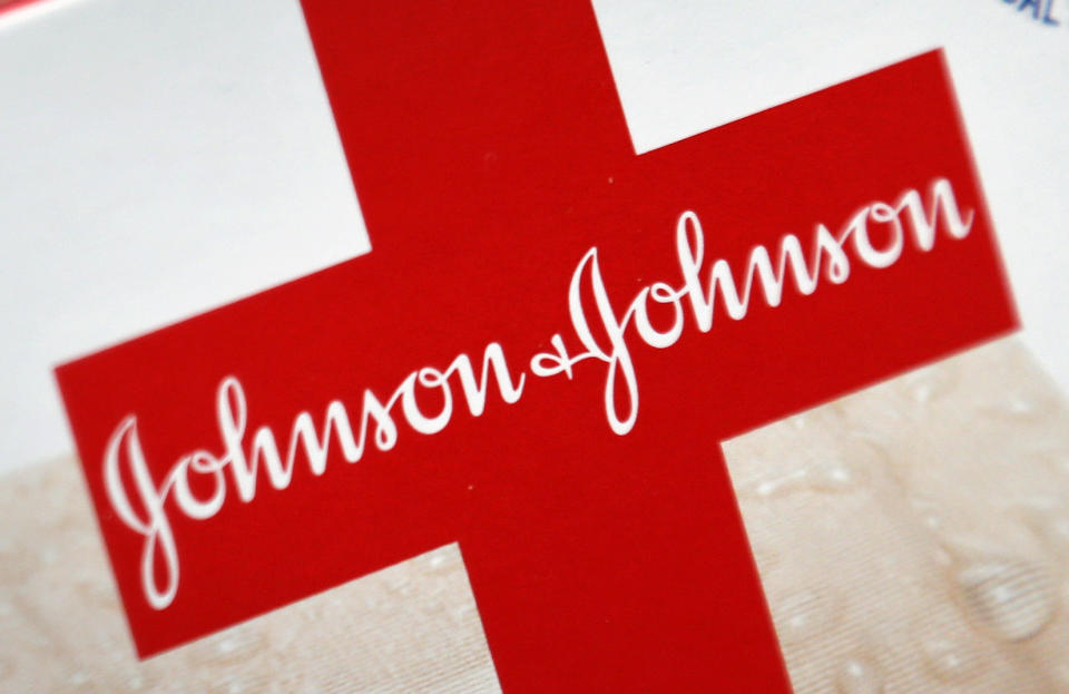 FILE - This Oct. 16, 2012 file photo shows the Johnson & Johnson logo on a package of Band-Aids, in St. Petersburg, Fla. The World Health Organization on Friday, March 12, 2021 granted an emergency use listing for the coronavirus vaccine made by Johnson & Johnson, meaning the one-dose shot can now theoretically be used as part of the international COVAX effort to distribute vaccines globally, including to poor countries without any supplies. (AP Photo/Chris O'Meara, File)