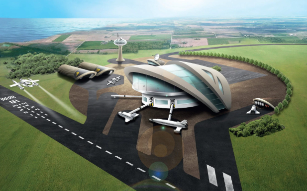 An artist's impression of the new spaceport in Newquay, Cornwall. Source: The Telegraph