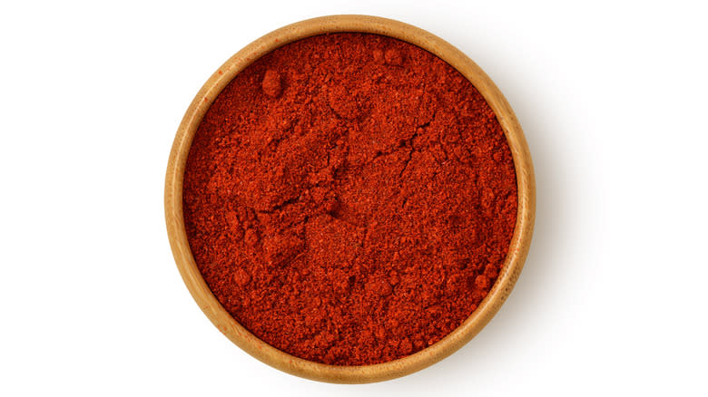 brown bowl of smoked paprika