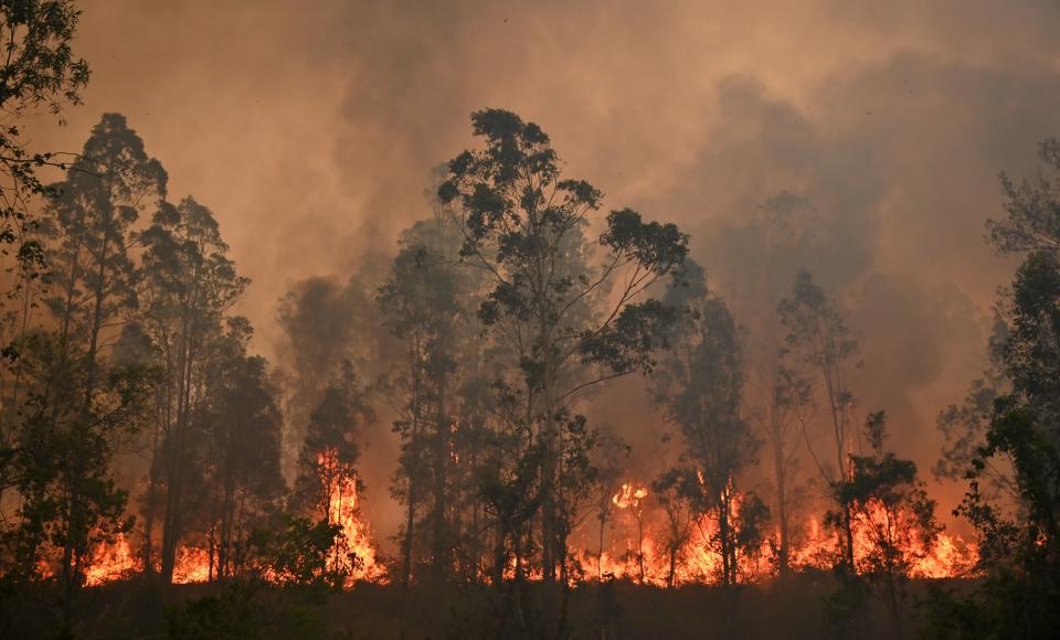 Pictured is a fire in Bobin bushland over the weekend.