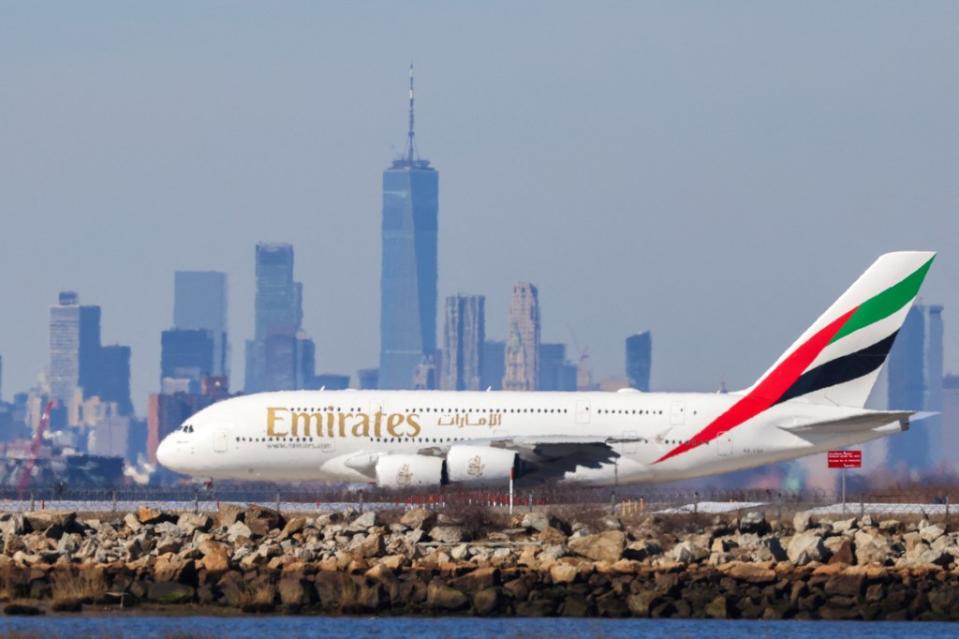 Emirates is based out of United Arab Emirates, but offers fifth freedom flights between the US and Italy, AFP via Getty Images