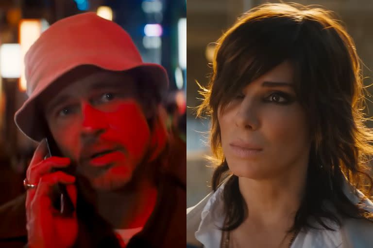 Brad Pitt y Sandra Bullock en Tren Bala, que llegará a los cines en agosto