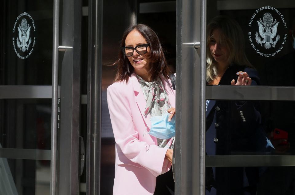 Attorney Jennifer Bonjean leaves the courtroom following the sentencing of singer R. Kelly for federal sex trafficking (REUTERS)