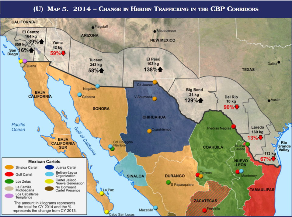 Heroin trafficking at southern US border