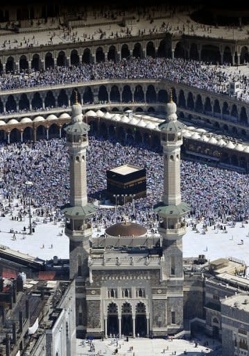 The Grand Mosque and the Kaaba in the holy city of Mecca, centre piece of the hajj pilgrimage